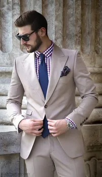 Cena Najnowszy Garnitur Pant Design Palenie Szary Mężczyźni Garnitur Plaża ślub Slim Fit Tuxedo 2 Sztuk Niestandardowe Proste Garnitury Blazer Terno Masculino