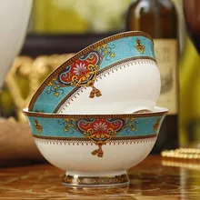 Домашняя столовая посуда из китайского фарфора, чаша в европейском стиле, 6 дюймов, большая керамическая чаша для супа, миски для риса, мгновенные пиалы для лапши рамен
