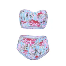 Страусиная Сексуальная женская с принтом раздельная посадка и удобный Двухсекционный пуш-ап бюстгальтер летняя новая сексуальная пляжная одежда