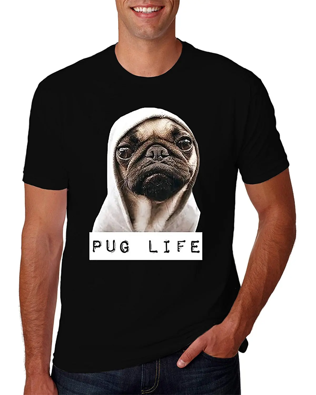 Чехол pug Life Funny Thug футболка мужские футболки летний Стиль Модные 2017 новые летние