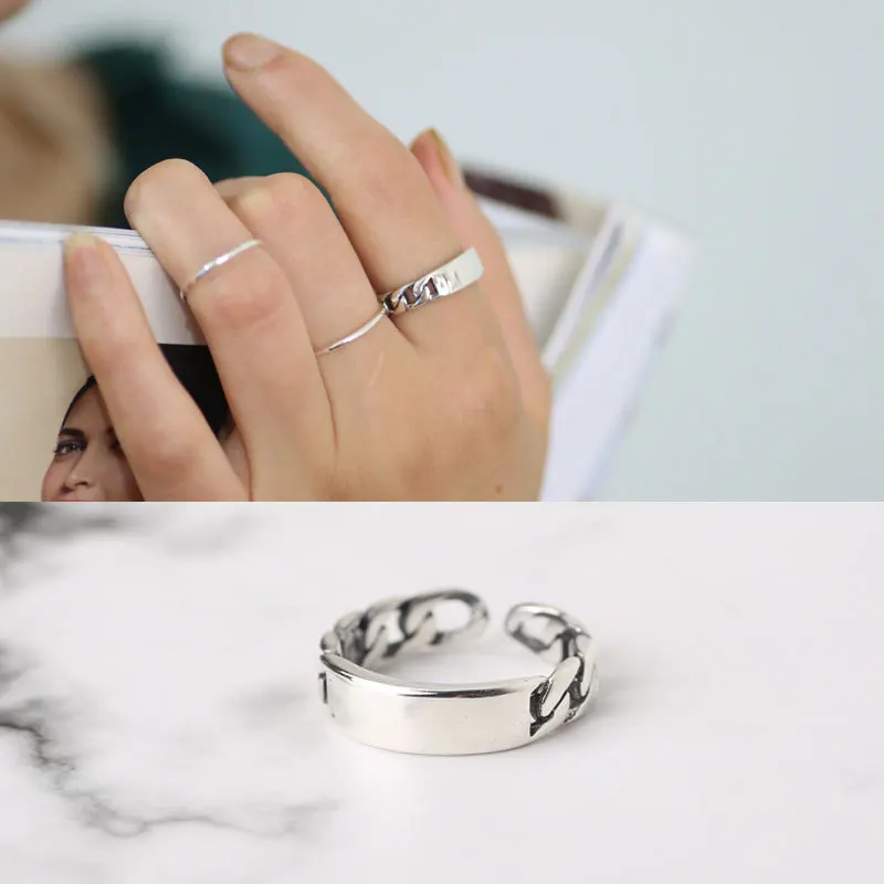 

DIEERLAN Bijoux Fashion Bohemian Hollow Antique Rings Vintage Wedding Jewelry 925 Sterling Silver Rings for Women Ladies