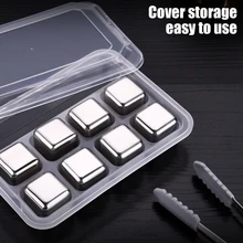 Нержавеющая сталь виски кубики льда из камня ведро с щипцы Волшебная водка охладитель пива, вина бар KTV держатель виски охладитель инструмент J12