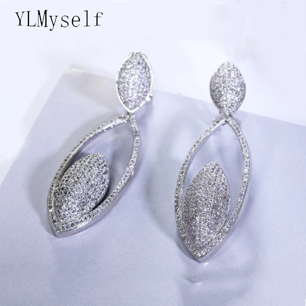 Unique Design 60mm Long Oval Big Drop Earring High Quality Jewelry Accessories New Party Large Women Earrings