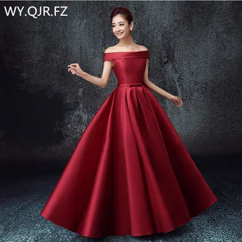 

QNZL-BSHS#Off Shoulder lace up plus size 2020 new bridesmaid dresses for autumn and winter bride's wedding gown cheap wholesale