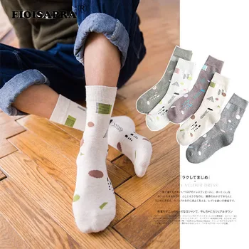 

Autumn/Winter Creative Art Cotton Geometric Mountains Men Socks Breathable Printing Keep Warm Happy Funny Socks Meias