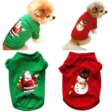 Merry Christmas Pet Cat Puppy осенняя одежда рубашка зимний теплый пуловер вышитый наряд рубашка Рождественская Одежда для собак Китти