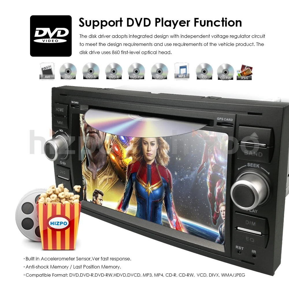 Оптовая продажа! 2Din 7 дюймов DVD плеер автомобиля для Ford/Focus/Mondeo/Transit/C-MAX/Fiest с gps навигации радио BT 1080 P Ipod FM/AM географические карты