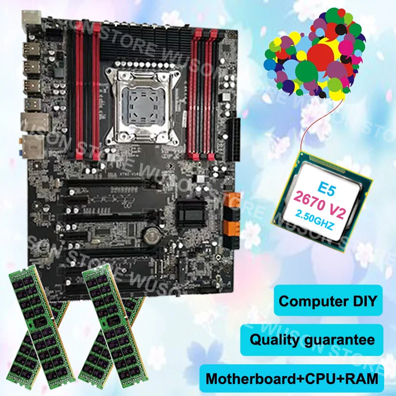 Материнская плата CPU RAM set brand Runing super X79 игровая материнская Intel Xeon E5 2670 V2 2 5 GHz SR1A7 16G