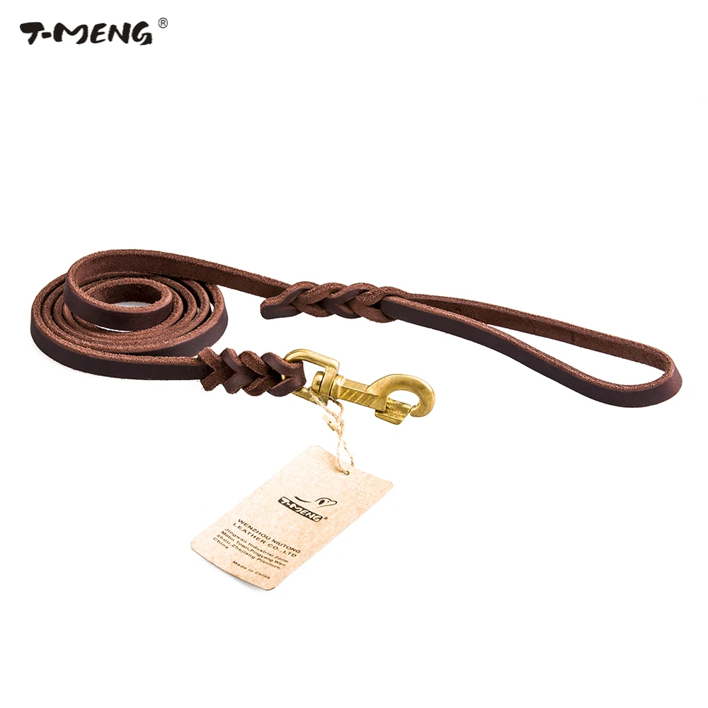 High Quality Genuine Leather Pet Dog Leash Luxury Strong Pet Leash Lead