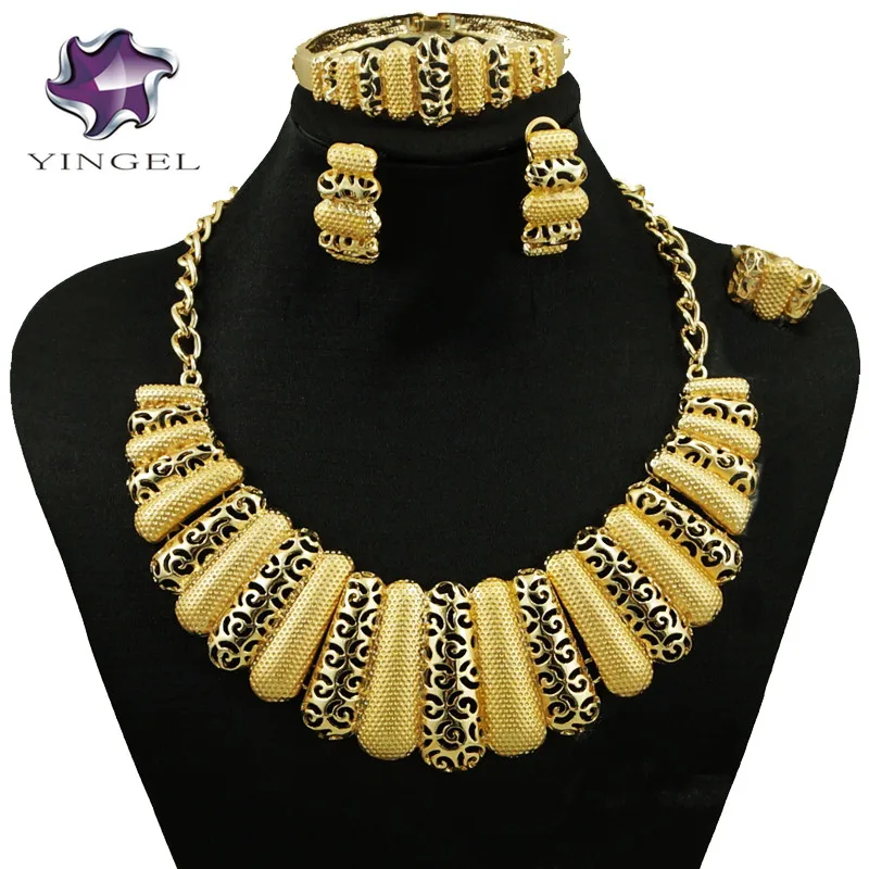 Buy african women necklace costume jewelry set gold