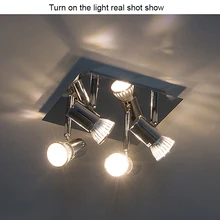 Светодиодный точечный светильник AC 100-220 V 12 w 300LM 4 головы светодиодный потолочный светильник с поворотными световыми пятнами GU10 Точечные светильники для кухни