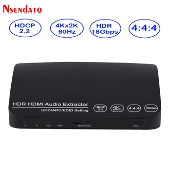 

1 In 1 Out 4K HDR UHD HDMI Audio Extractor Switcher 4k 60HZ HDR HDMI Audio Extractor Adapter with ARC EDID For PS4 DVD HDTV