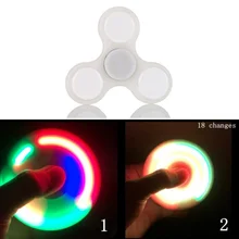 LED Light Hand Finger Spinner Fidget Plastic EDC Hand Spinner For Autism and ADHD Relief Focus Anxiety Stress Gift Toys
