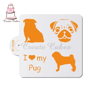 

Pug Stencils For Walls Painting Scrapbooking Stamp Album Decorative Embossing DIY Craft Paper Card Flower Template