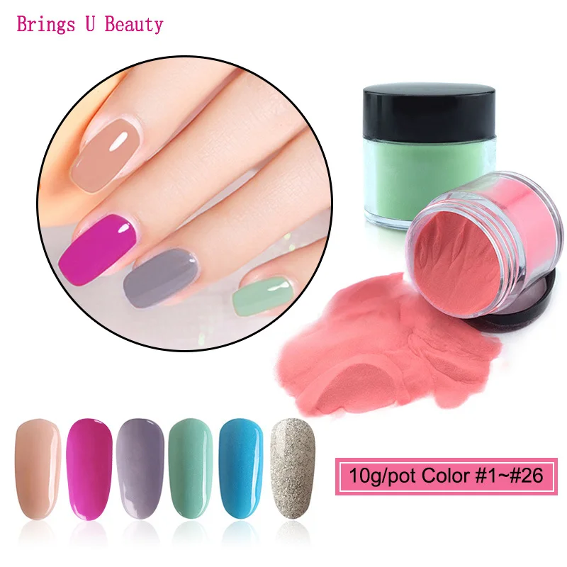 

Very Fine 10g/Box Dipping Powder Without Lamp Cure Nails Dip Powder Gel Nail Color Powder Natural Dry Colors #1-#26