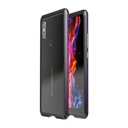 LUPHIE противоударный чехол для Xiaomi mi Mix 2S Чехол два цвета alu mi num металлический бампер чехол для Xiaomi mi x 2S coque - Цвет: Black Purple