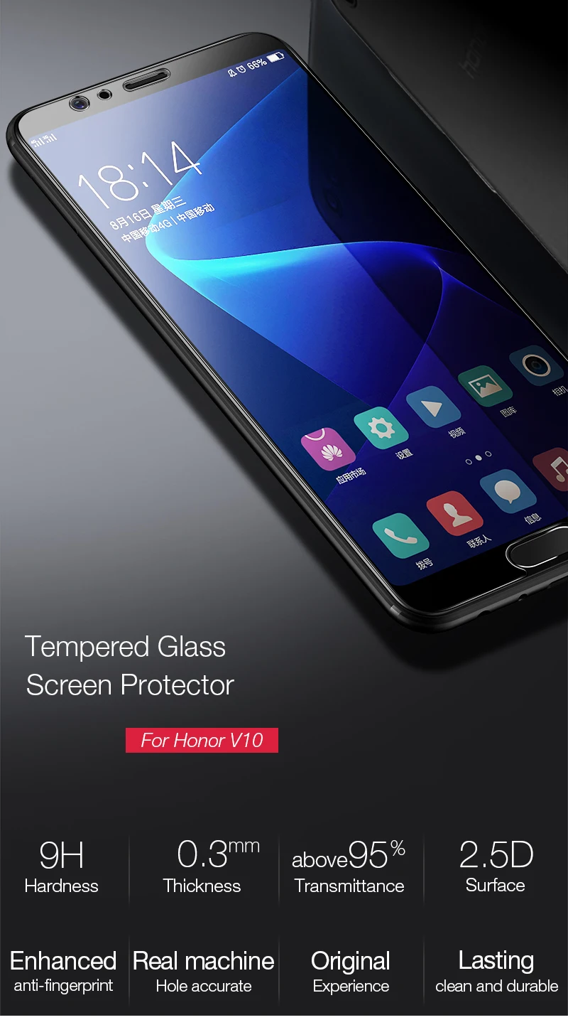 Защитная пленка CAFELE для huawei Honor V10 V9 8 pro, закаленное стекло 2.5D Edge HD, прозрачное Защитное стекло для Honor View 10
