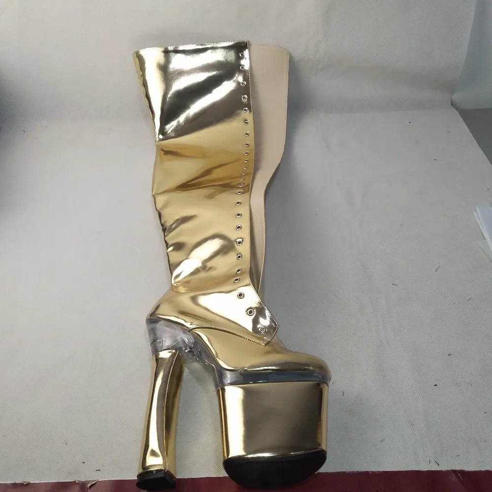 Sexy 18-centimeter-square over-the-knee boots, stage walking shoes, nightclub pole dancing Dance Shoes