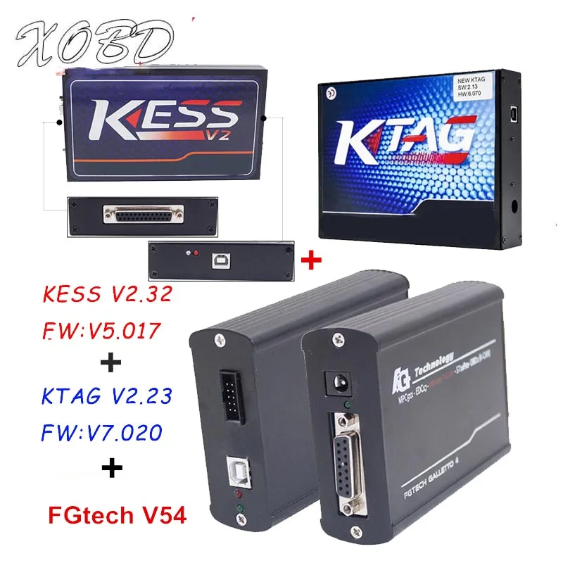 Kess v2 V2.32 V5.017+ KTAG K-TAG V2.23 V7.020+ FG tech V54 ECU инструментов программирования ЭБУ чип обработки без базовых ограничений - Цвет: kess ktag fetech v54