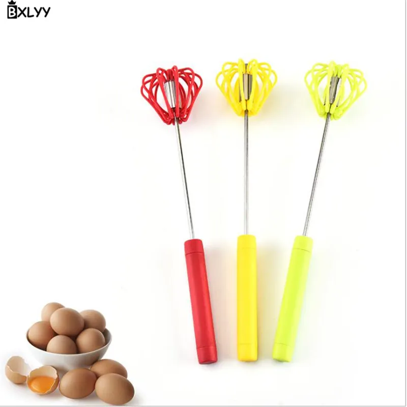 

BXLYY Baking Accessories Semi-automatic Push-type Rotating Plastic Handle Eggbeater Kitchen Gadget Cake Decor Tool Egg Beater.8z