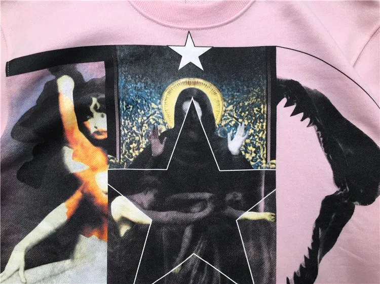 Новинка 19ss мужские розовые Девы Mary Shark Stars толстовки с капюшоном толстовки бархат хлопок Дрейк толстый флис улица хип хоп# H32
