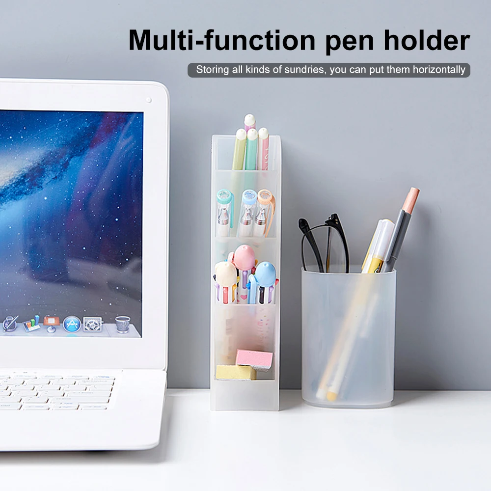 

Table Top Multi-Compartment Stationery Storage Box 4 Grid Desktop Pen Holder Home Office School Container Desk Pencil Holder