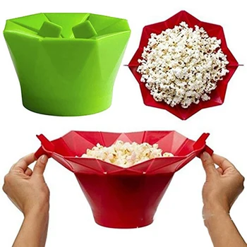 

Useful Silicone Microwave Popcorn Maker Popcorn Popper Homemade Delicious Popcorn Bowl Baking Tools