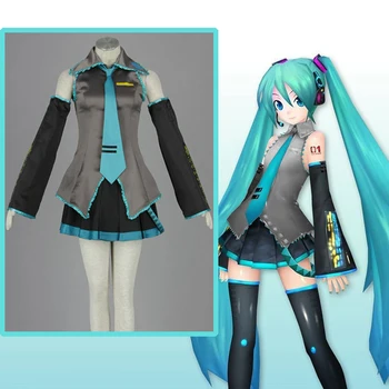 

Music Comic Anime Hatsune Miku Cosplay Costumes miku Cosplay Costume maid outfit Housemaid Dress Clothes Gray Cosplay Skirt