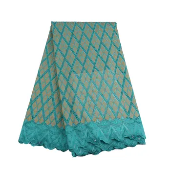 

Promotion Sale Embroidery Swiss Lace Fabric Cotton Swiss African Lace For Party With Stones Nigerian Dry Lace HJ191-1