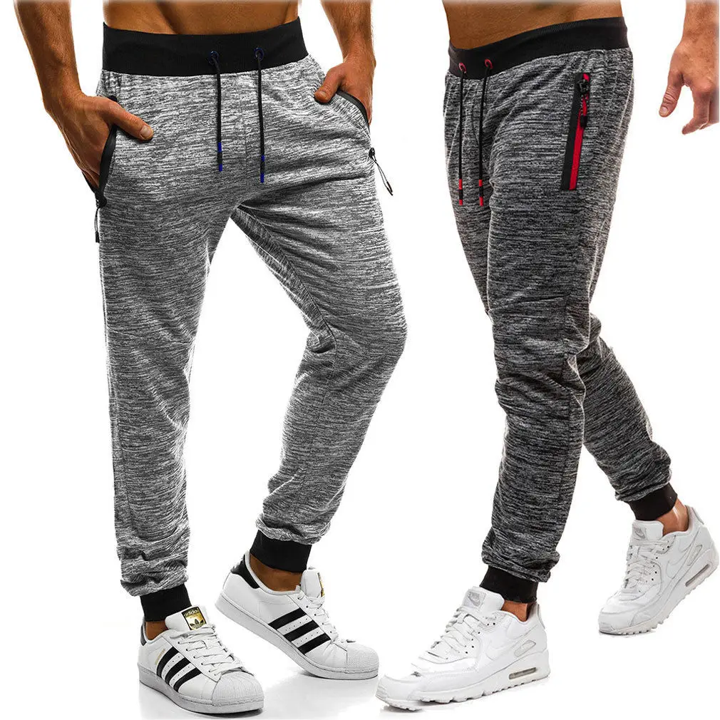 Mens Slim Fit Tracksuit Skinny Joggers Sweat Pants Trousers New Autumn Men Long Pants Sweatpants