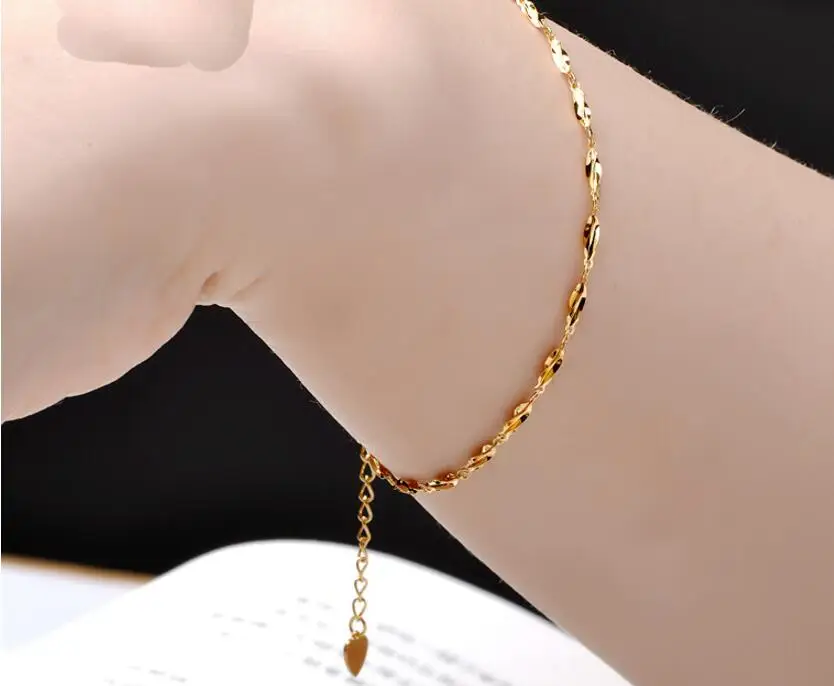 

Fashion Pure Solid AU750 Yellow Gold Bracelet / Best Butterfly Carambola adjustable Bracelet 16+3cm