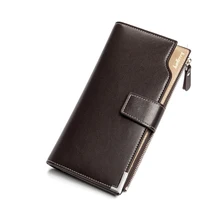 PU Leather Men Wallet Hasp Zipper Fashion Men Purse Business Casual Dual-use Card Holder 001S