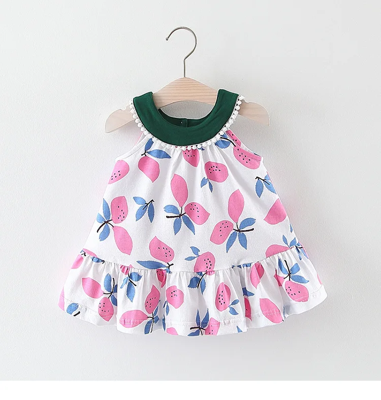 

Baby dresses 2019 latest trend girls covered with printed fruit small fresh pleated Dress baby girl dress 6-24M