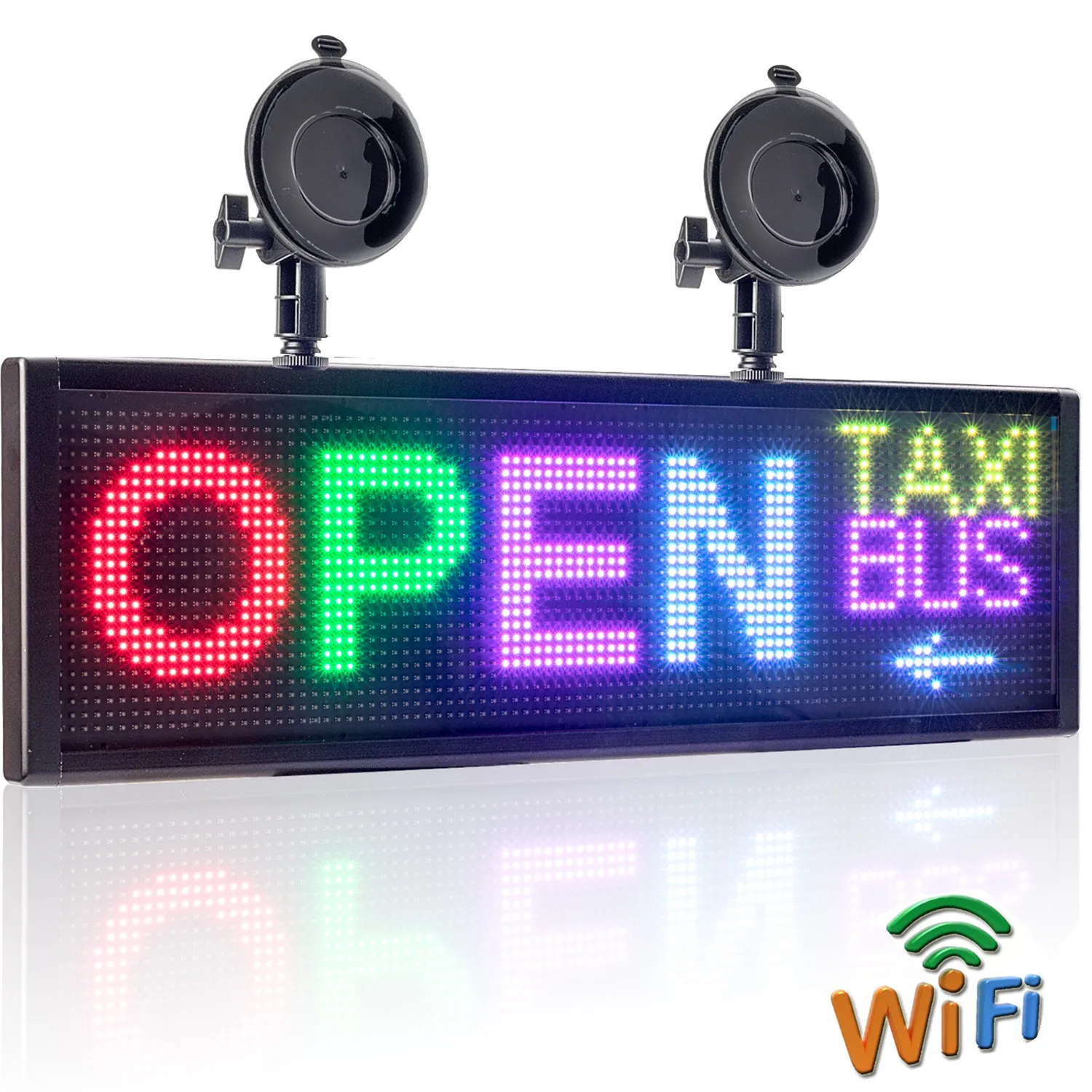 

12v Sedan P5MM 24*96 Points Full color RGB Led Sign wifi Programmable scrolling information Multi-functio LED display panel