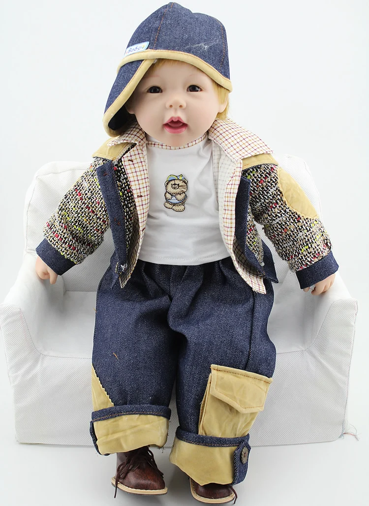24 inch Reborn Baby Doll Lifelike boy Vinyl Baby Toys Cute ...
