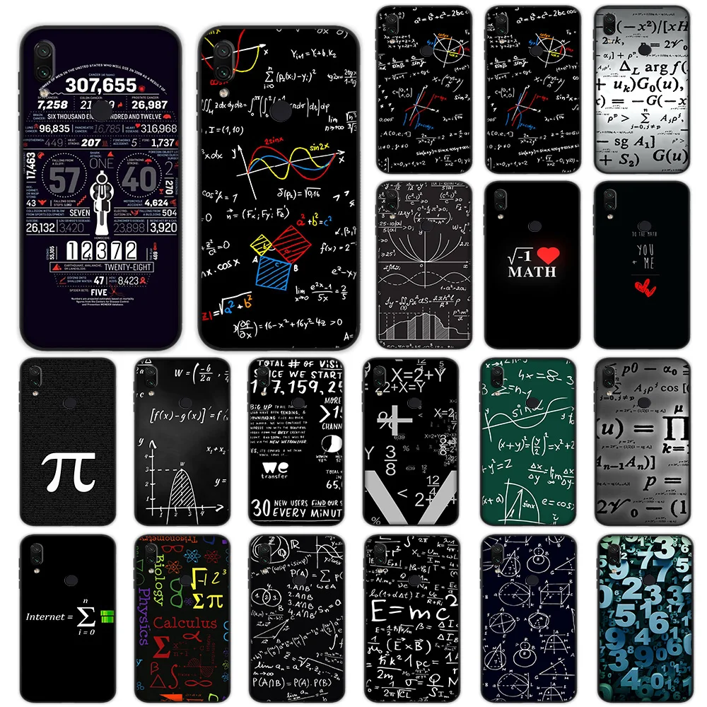 

Math Backgrounds Soft Case for Xiaomi Redmi Note 4 4X 6 7 8 Pro 5 Plus 5A 6A Cover