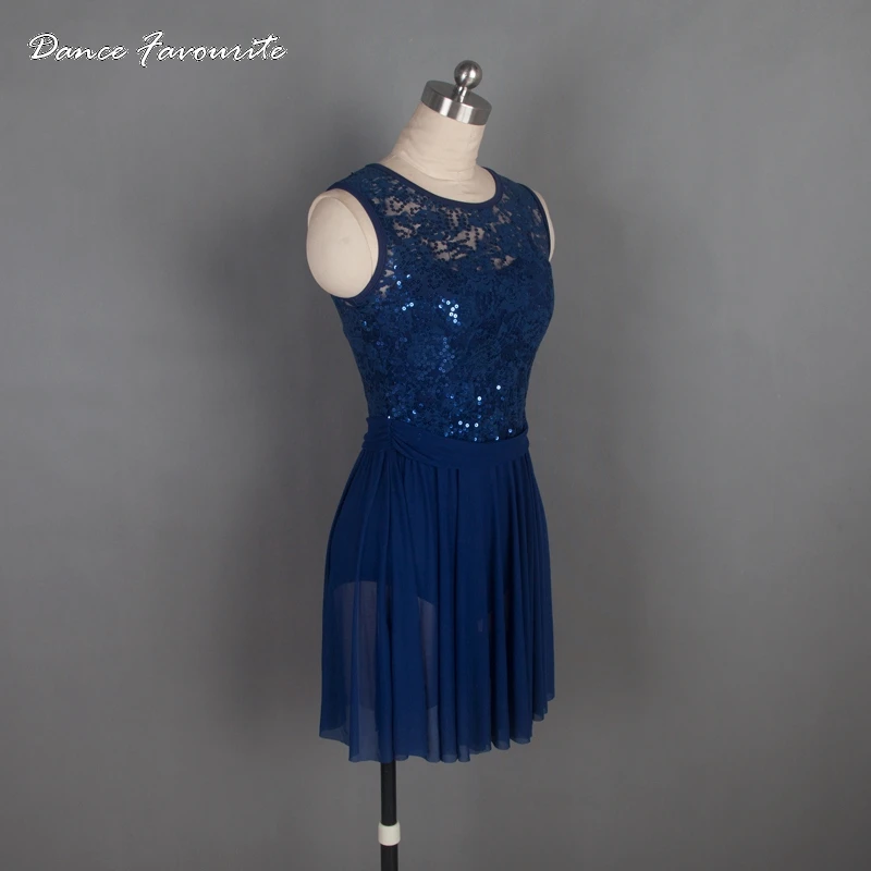 Танцевальный любимый темно-синий балетный костюм для женщин лирическое танцевальное платье для взрослых балетное платье Одежда для танцев