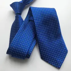 2017 Топ уникальный Дизайн полиэстер связей 8 см модные Повседневное Королевский Синий Проверьте с точками шеи галстук нежный Для мужчин