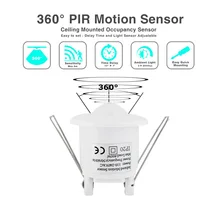 Встроенный переключатель пассивного инфракрасного датчика Регулируемый 360 градусов Потолок PIR инфракрасный движения тела Сенсор индикаторная лампа переключатель AC110V-240V