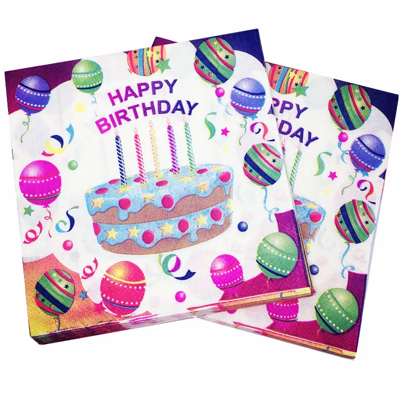 New 2017 20pcs 33X33CM Paper Napkin Cartoon Theme kids Boys&Girl