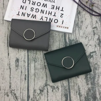 

Hot Sale Christmas Gift Vintage PU Leather Brand Luxury Short Wallet Female Purses Money Clip Credit Card Students Key Bags
