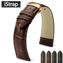 Istrap ремешок из натуральной кожи диапазон вахты розовое золото butterfly пряжка для часов для victorinox certina blancpain ремешок для часов