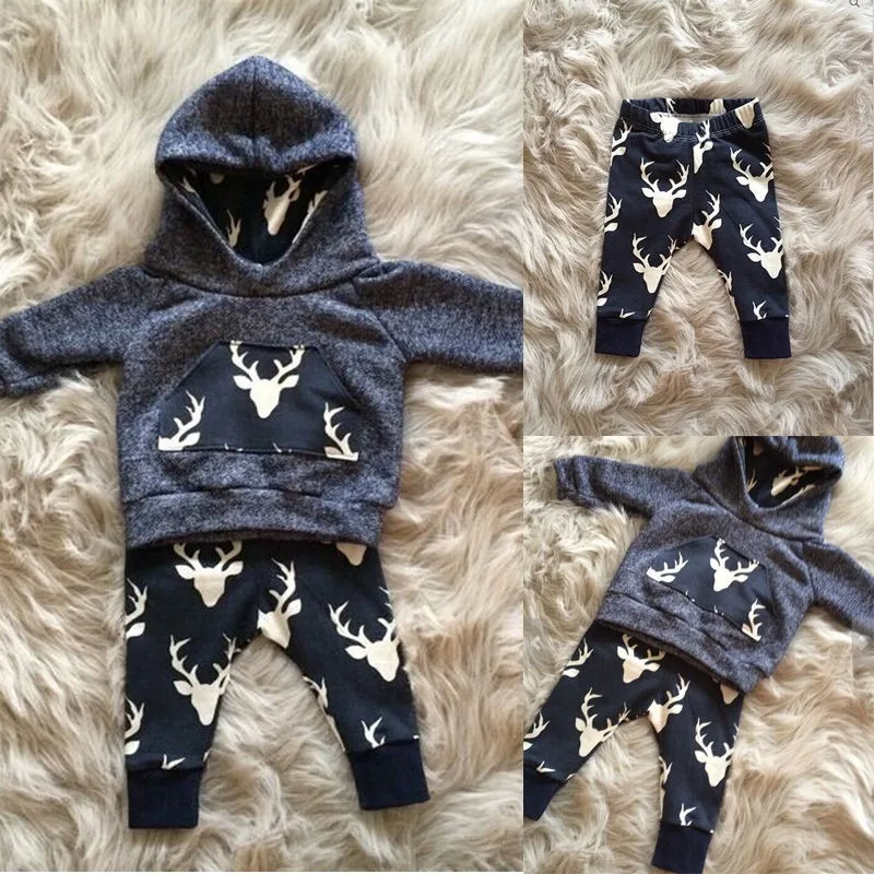 Neugeborene-Kleinkinder-Baby-Kind-Jungen-Mädchen-Reh-T-shirt