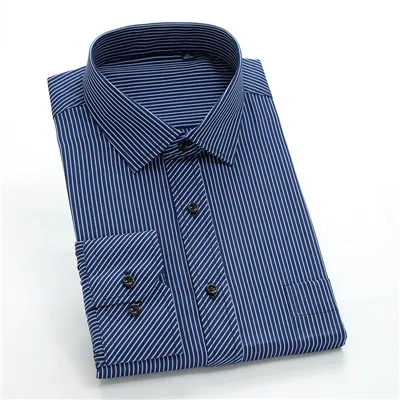 Новое поступление, мужская формальная рубашка в полоску с длинным рукавом, большие размеры, 2XL 3XL 4XL 5XL 6XL, 7XL, 8XL9XL10XL - Цвет: 73100