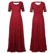 2018 big size women flower lace long dress plus size floor length elegant women hollow lace