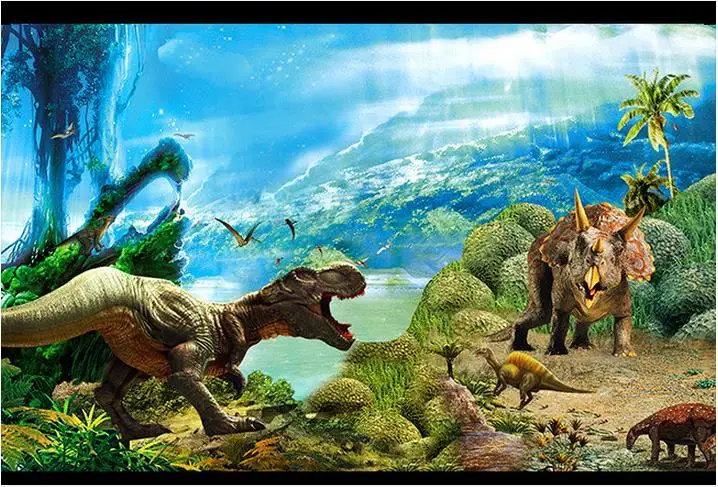3d фотообои на заказ Настенные обои 3 d динозавр мечтательный фон для гостиной