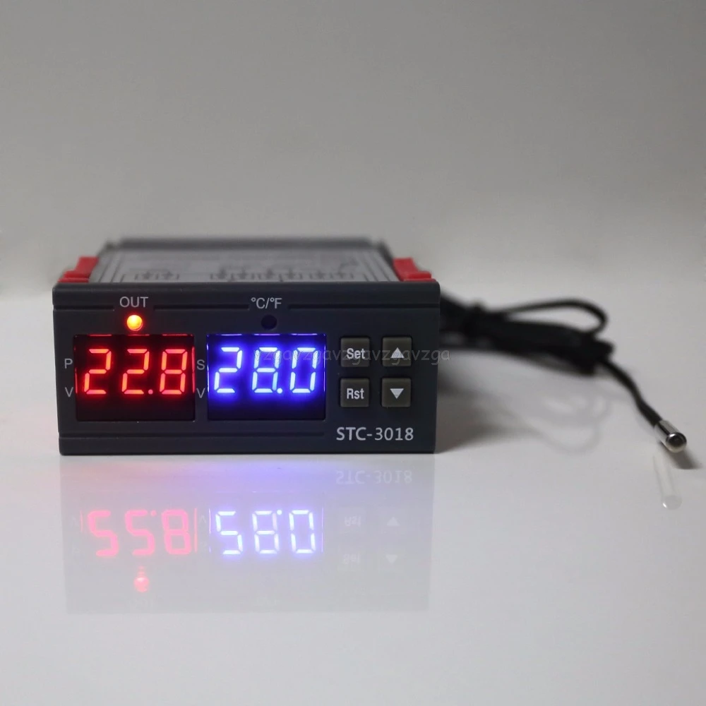 

STC-3018 12V 24V 220V Digital Temperature Controller C/F Thermostat 10A Relay Thermoregulator Heating Cooling Switch My30 19