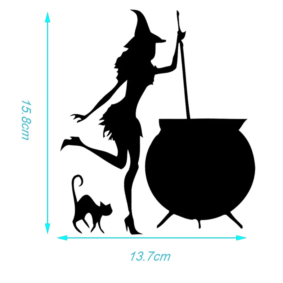 Car Decal Sticker 13.7cm15.8cm Witch Cauldron Potion Decor Stickers Vinyl Decals Car Decoration Sticker for window Car-styling  (6)