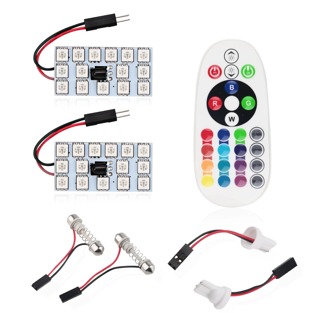 T10 5050 SMD 16 цветов RGB светодиодный светильник для салона автомобиля лампа чтения