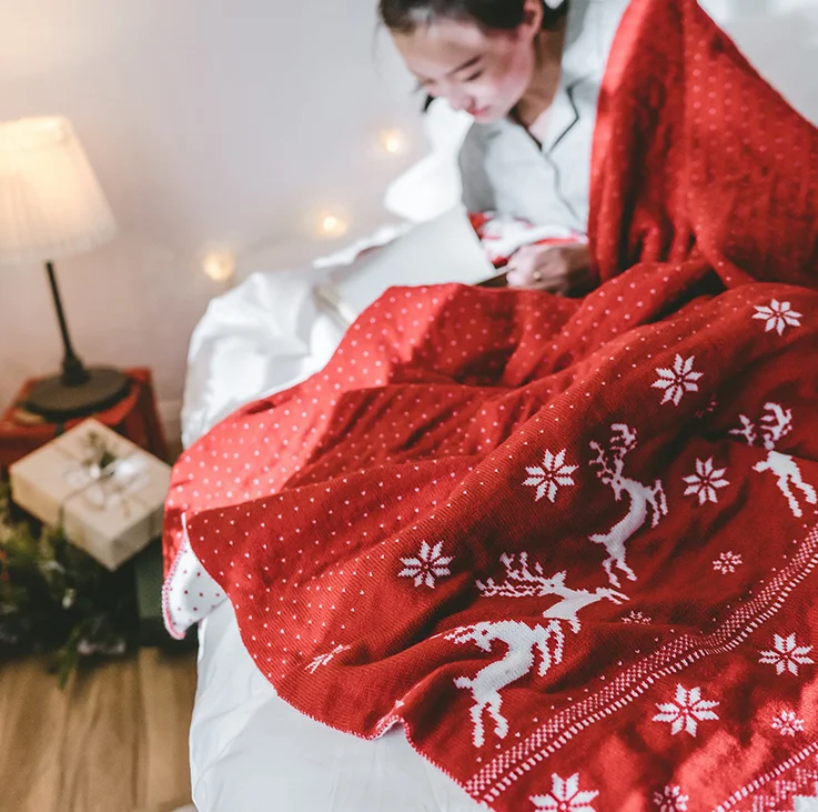 Mylb, скандинавском стиле, рождественское вязаное одеяло с оленем, покрывало, простыня, кондиционер, пледы, одеяло s на диван